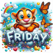 Load image into Gallery viewer, Diamond Painting - Full Round - Cartoon Tiger (30*30CM)
