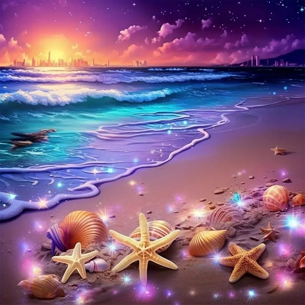 Diamond Painting - Full Round - Sunset on the Beach (40*40CM)