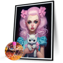 Load image into Gallery viewer, AB Diamond Painting - Full Round - Cat and Girl (40*50CM)
