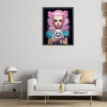 Load image into Gallery viewer, AB Diamond Painting - Full Round - Cat and Girl (40*50CM)
