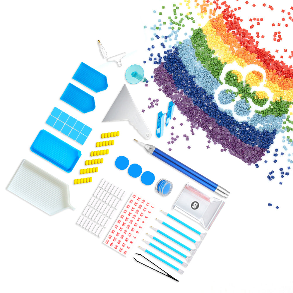 66pcs DIY Diamond Painting Accessories Multiple Sizes Painting Pens Tray Clay