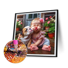 Load image into Gallery viewer, Diamond Painting - Full Round - Dog and child (40*40CM)
