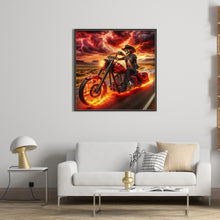 Load image into Gallery viewer, Diamond Painting - Full Round - Skeleton cowboy riding a motorcycle (50*50CM)
