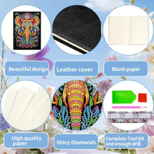 Load image into Gallery viewer, 5D Diamond Painting Notebook DIY Diamond Art Dairy Book Kits (Elephant)
