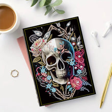 Load image into Gallery viewer, 5D Diamond Painting Notebook DIY Diamond Art Dairy Book Kits (Rose Skull)
