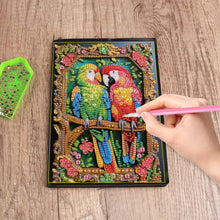 Load image into Gallery viewer, 5D Diamond Painting Notebook DIY Diamond Art Dairy Book Kits for Adults(Parrot)
