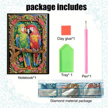 Load image into Gallery viewer, 5D Diamond Painting Notebook DIY Diamond Art Dairy Book Kits for Adults(Parrot)
