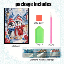 Load image into Gallery viewer, 5D Diamond Painting Notebook DIY Diamond Art Dairy Book Kits for Adults(Penguin)
