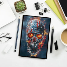 Load image into Gallery viewer, 5D Diamond Painting Notebook DIY Diamond Art Dairy Book Kits (Fire Skull)
