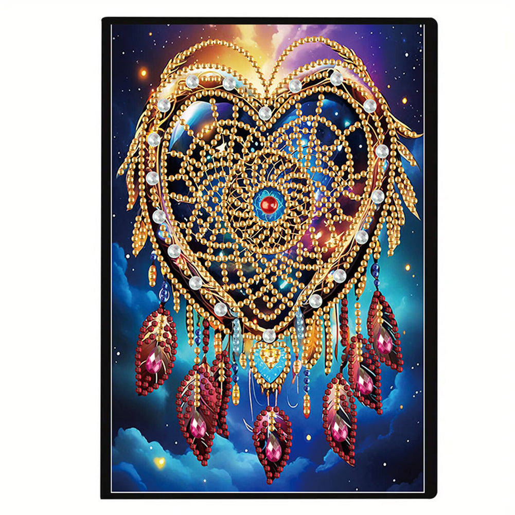 5D Diamond Painting Notebook DIY Diamond Art Dairy Book Kit (Love Dream Catcher)