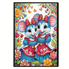 Load image into Gallery viewer, 5D Diamond Painting Notebook DIY Diamond Art Dairy Book Kits (Two Mice)
