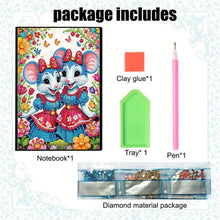 Load image into Gallery viewer, 5D Diamond Painting Notebook DIY Diamond Art Dairy Book Kits (Two Mice)
