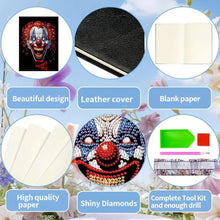 Load image into Gallery viewer, 5D Diamond Painting Notebook DIY Diamond Art Dairy Book Kits for Adults (Clown)
