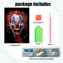 Load image into Gallery viewer, 5D Diamond Painting Notebook DIY Diamond Art Dairy Book Kits for Adults (Clown)
