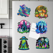 Load image into Gallery viewer, 6Pcs Acrylic Special Shape Halloween Diamond Painting Refrigerator Magnets
