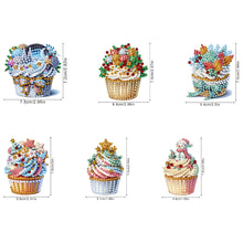 Load image into Gallery viewer, 6Pcs Acrylic Special Shape Christmas Cake Diamond Painting Fridge Magnets
