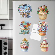 Load image into Gallery viewer, 6Pcs Acrylic Special Shape Christmas Cake Diamond Painting Fridge Magnets
