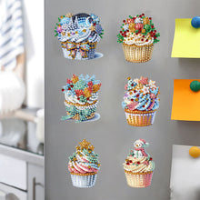 Load image into Gallery viewer, 6Pcs Acrylic Special Shape Christmas Cake Diamond Painting Fridge Magnets
