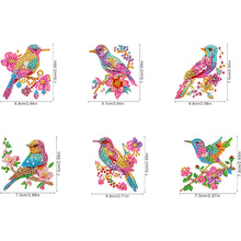 Load image into Gallery viewer, 6Pcs Acrylic Special Shape Bird and Flower Diamond Painting Fridge Magnets
