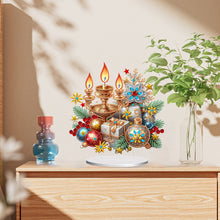 Load image into Gallery viewer, Acrylic Special Shaped Christmas Candle Gift Diamond Painting Desktop Decor
