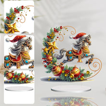 Load image into Gallery viewer, Acrylic Special Shaped Christmas Horse Diamond Painting Desktop Decorations
