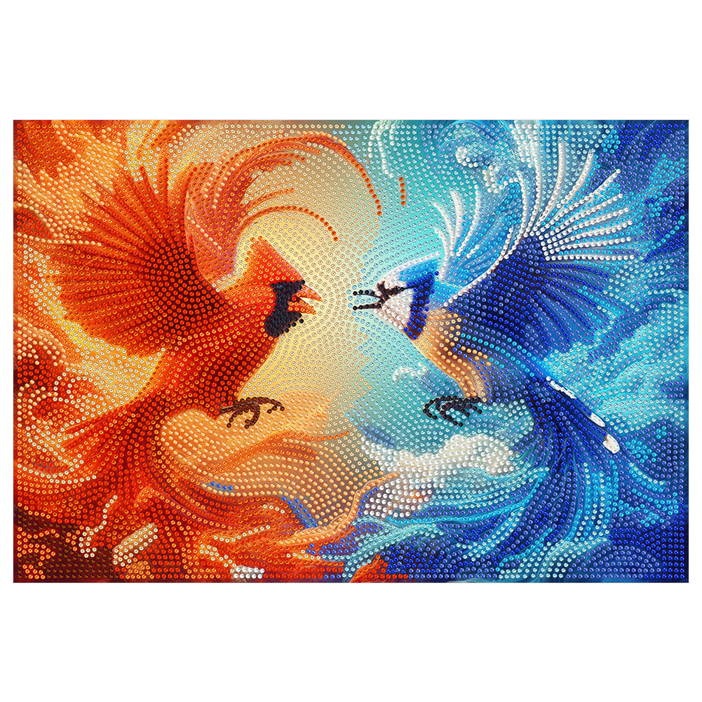 Ice and Fire BirdDiamond Painting Placemats Heat Resistant for Beginners