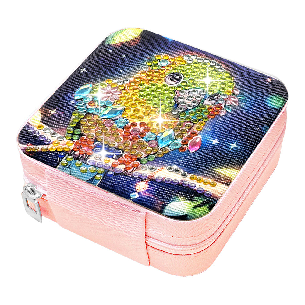 PU Special Shaped Parrot Diamond Painting DIY Jewellery Box for Rings Bracelets