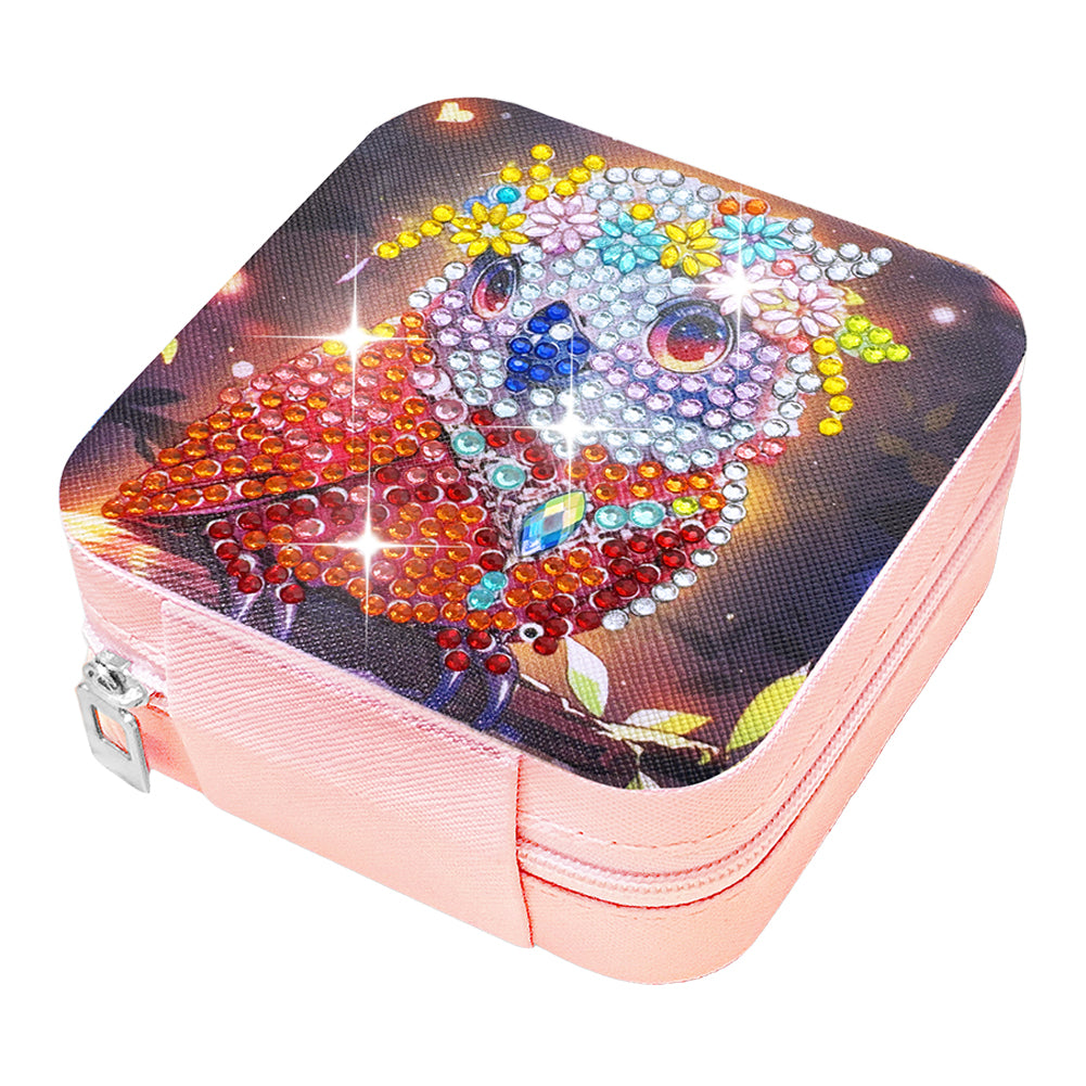 PU Special Shaped Parrot Diamond Painting DIY Jewellery Box for Rings Bracelets