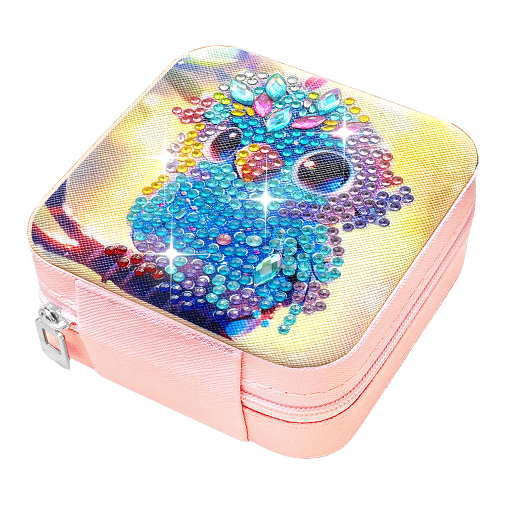 PU Special Shaped Parrot Diamond Painting DIY Jewellery Box for Rings Bracelets