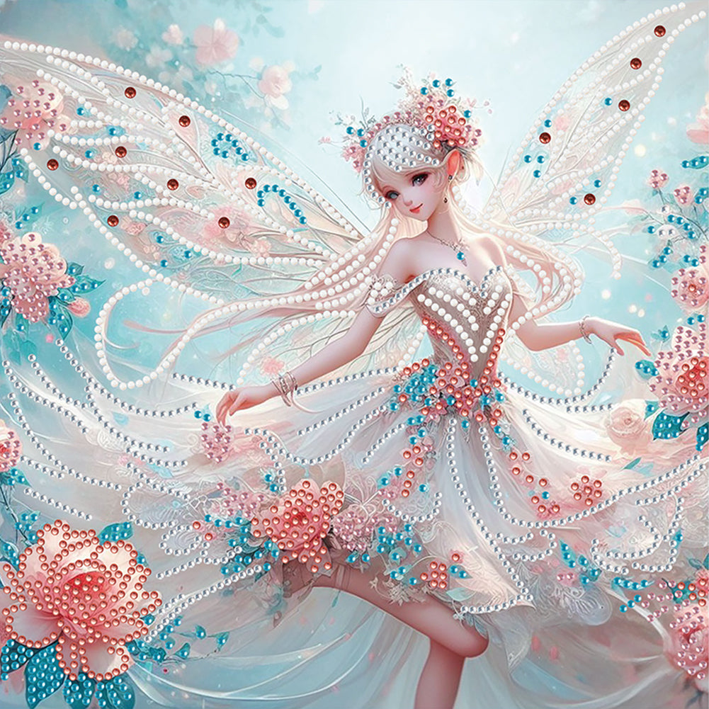 Diamond Painting - Partial Crystal - Crystal Princess flower fairy (30*30CM)