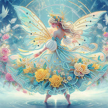 Load image into Gallery viewer, Diamond Painting - Partial Crystal - Dream Crystal Princess Yellow Flower Spirit Array (30*30CM)
