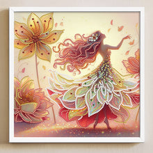 Load image into Gallery viewer, Diamond Painting - Partial Crystal - Dream Crystal Princess Feather Flower Girl (30*30CM)
