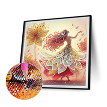 Load image into Gallery viewer, Diamond Painting - Partial Crystal - Dream Crystal Princess Feather Flower Girl (30*30CM)
