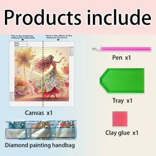 Load image into Gallery viewer, Diamond Painting - Partial Crystal - Dream Crystal Princess Feather Flower Girl (30*30CM)
