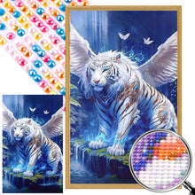 Load image into Gallery viewer, AB Diamond Painting - Full Round - Double-winged White Tiger (50*80CM)
