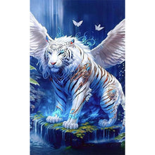 Load image into Gallery viewer, AB Diamond Painting - Full Round - Double-winged White Tiger (50*80CM)
