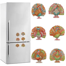 Load image into Gallery viewer, 6Pcs Special Shape Turkey Diamond Painting Fridge Magnets for Home Decor
