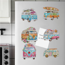 Load image into Gallery viewer, 6Pcs Special Shape Bus Train Diamond Painting Fridge Magnets for Home Decor
