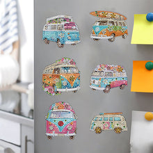 Load image into Gallery viewer, 6Pcs Special Shape Bus Train Diamond Painting Fridge Magnets for Home Decor
