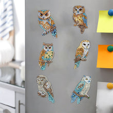 Load image into Gallery viewer, 6Pcs Special Shape Owl on Branch Diamond Painting Fridge Magnets for Home Decor
