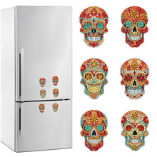 Load image into Gallery viewer, 6Pcs Special Shape Skull Diamond Painting Fridge Magnets for Home Decor
