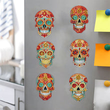 Load image into Gallery viewer, 6Pcs Special Shape Skull Diamond Painting Fridge Magnets for Home Decor

