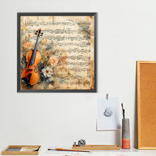 Load image into Gallery viewer, Diamond Painting - Full Round - Violin and sheet music (40*40CM)

