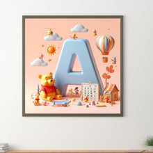 Load image into Gallery viewer, Diamond Painting - Full Round - Winnie the Pooh&#39;s 26 Letters A (30*30CM)
