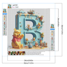 Load image into Gallery viewer, Diamond Painting - Full Round - Winnie the Pooh&#39;s 26 Letters B (30*30CM)
