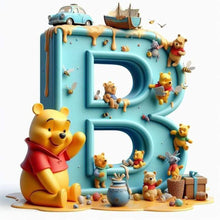 Load image into Gallery viewer, Diamond Painting - Full Round - Winnie the Pooh&#39;s 26 Letters B (30*30CM)
