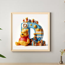 Load image into Gallery viewer, Diamond Painting - Full Round - Winnie the Pooh&#39;s 26 Letters D (30*30CM)
