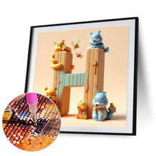 Load image into Gallery viewer, Diamond Painting - Full Round - Winnie the Pooh&#39;s 26 Letters H (30*30CM)
