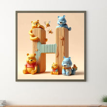 Load image into Gallery viewer, Diamond Painting - Full Round - Winnie the Pooh&#39;s 26 Letters H (30*30CM)
