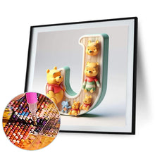 Load image into Gallery viewer, Diamond Painting - Full Round - Winnie the Pooh&#39;s 26 Letters J (30*30CM)
